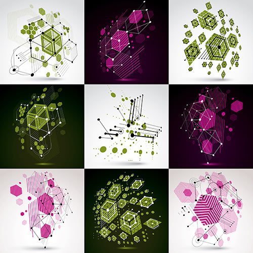 Green PInk Squares Illustration